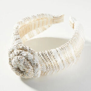 Anthropologie Metallic Rosette Knotted Headband